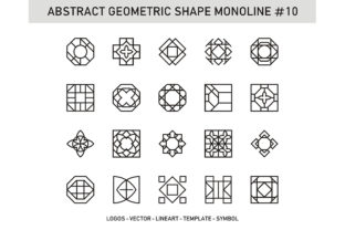Abstract Geometric Shape Monoline 10: Precision, Versatility, and Scalable Design in a Single Vector Set