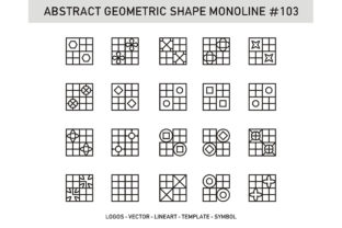 Abstract Geometric Shape Monoline 103