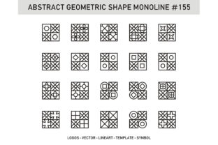 Abstract Geometric Shape Monoline 155: A Versatile, Scalable Design Resource for Creative Professionals
