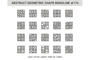 Abstract Geometric Shape Monoline 174: A Precision Asset for Visual Workflow Integration