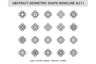 Abstract Geometric Shape Monoline 211: A Versatile, Scalable Design Resource for Creative Professionals