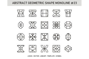 Abstract Geometric Shape Monoline 23
