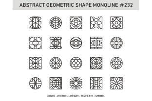 Abstract Geometric Shape Monoline 232: A Versatile Vector Asset for Design Precision and Visual Consistency