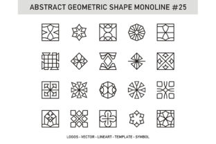 Abstract Geometric Shape Monoline 25