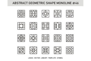 Abstract Geometric Shape Monoline 46