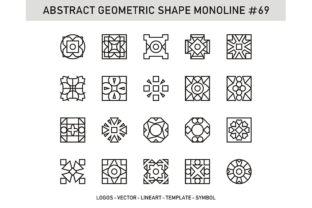 Abstract Geometric Shape Monoline 69: A Precision Asset for Visual Workflow Integration