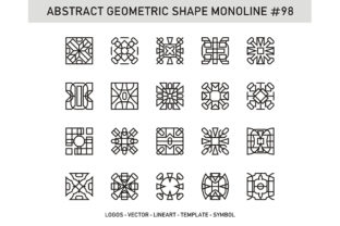 Abstract Geometric Shape Monoline 98: A Versatile, Scalable Asset for Designers and Brands