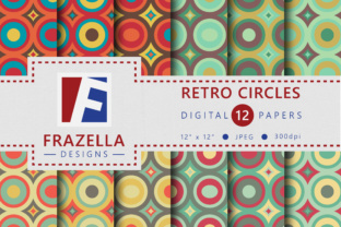 Colorful Retro Circles Digital Paper Collection