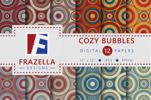Cozy Bubbles Retro Circle Digital Paper Collection