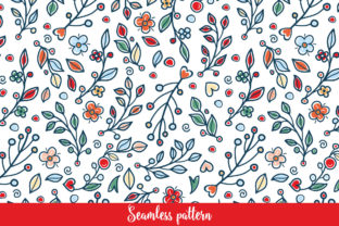 Flower and Grass Pattern: A Versatile Scandinavian Seamless Design