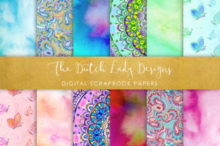 Holistic Psychedelic Watercolor Pattern Scrapbook Papers: A Versatile Digital Resource for Creative and Mindful Design