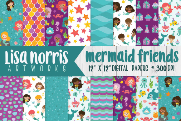 Mermaid Friends Digital Papers