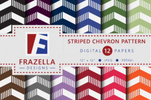 Retro Striped Chevron Digital Paper Collection