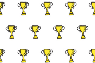 Trophy Doodle Seamless Pattern